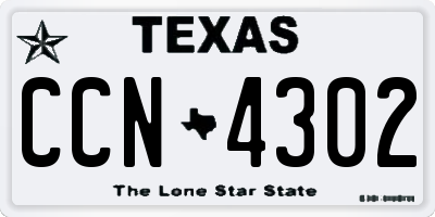 TX license plate CCN4302