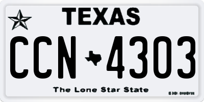 TX license plate CCN4303