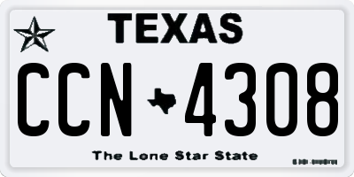 TX license plate CCN4308