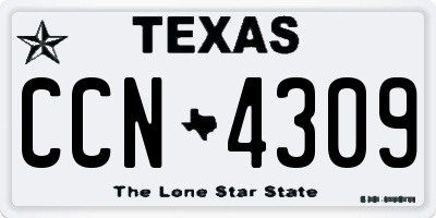 TX license plate CCN4309