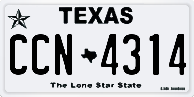 TX license plate CCN4314