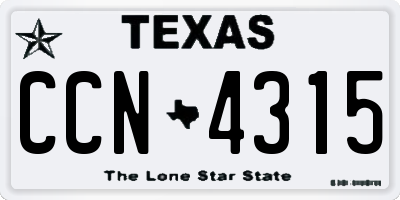 TX license plate CCN4315