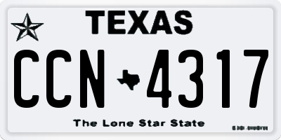 TX license plate CCN4317