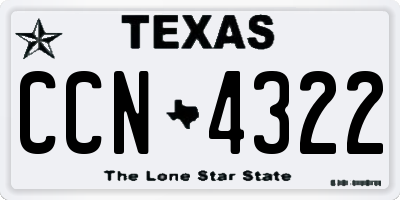 TX license plate CCN4322