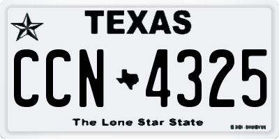 TX license plate CCN4325