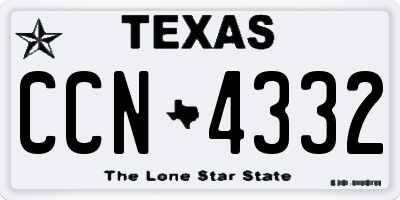 TX license plate CCN4332