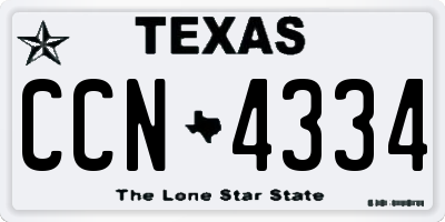 TX license plate CCN4334