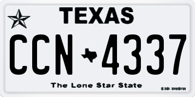 TX license plate CCN4337