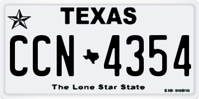 TX license plate CCN4354
