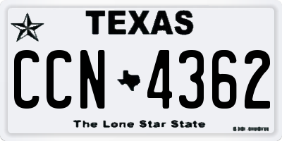 TX license plate CCN4362