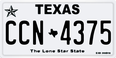 TX license plate CCN4375