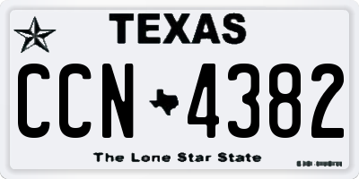 TX license plate CCN4382