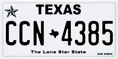 TX license plate CCN4385