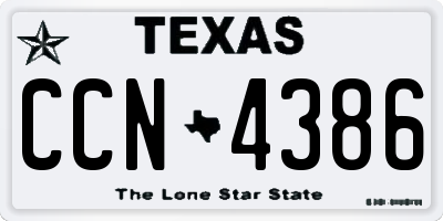 TX license plate CCN4386