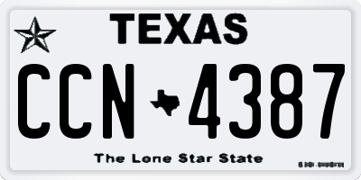 TX license plate CCN4387