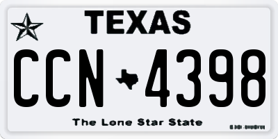 TX license plate CCN4398
