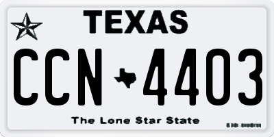 TX license plate CCN4403