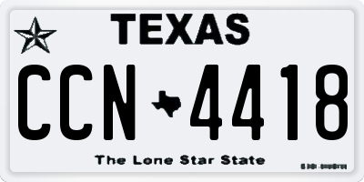 TX license plate CCN4418