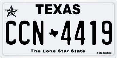 TX license plate CCN4419