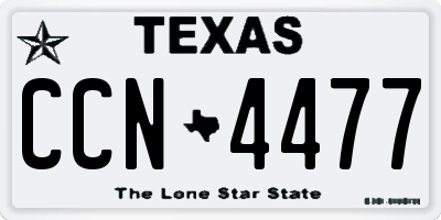 TX license plate CCN4477