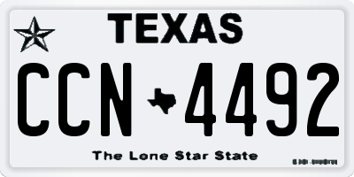 TX license plate CCN4492