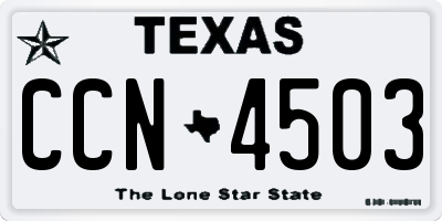 TX license plate CCN4503