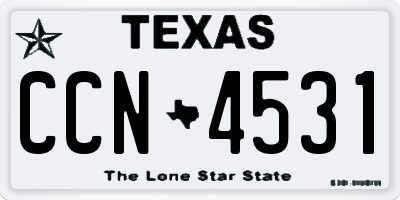 TX license plate CCN4531