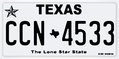 TX license plate CCN4533