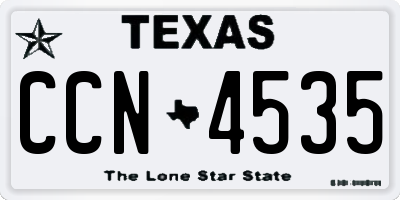 TX license plate CCN4535