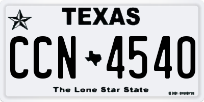 TX license plate CCN4540