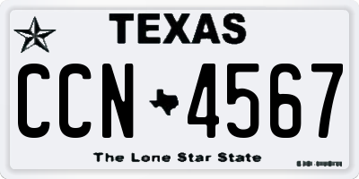 TX license plate CCN4567