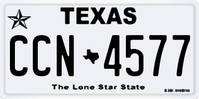 TX license plate CCN4577