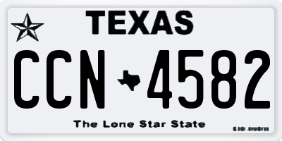 TX license plate CCN4582