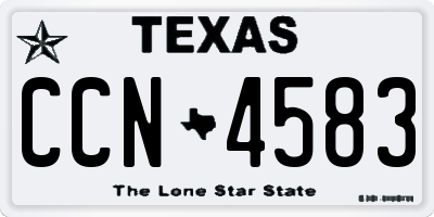 TX license plate CCN4583