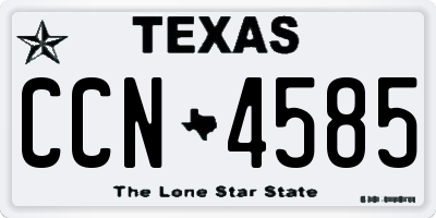 TX license plate CCN4585