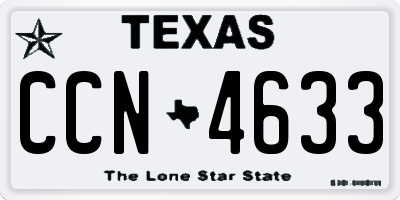 TX license plate CCN4633