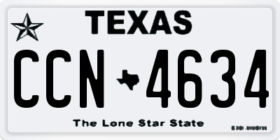 TX license plate CCN4634