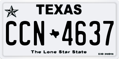 TX license plate CCN4637