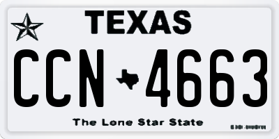 TX license plate CCN4663