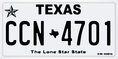 TX license plate CCN4701