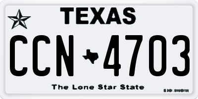 TX license plate CCN4703