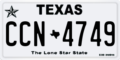TX license plate CCN4749