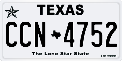 TX license plate CCN4752