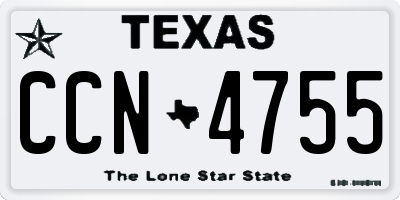TX license plate CCN4755