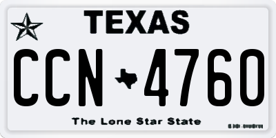 TX license plate CCN4760