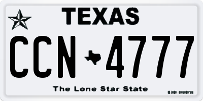 TX license plate CCN4777