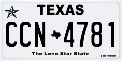 TX license plate CCN4781