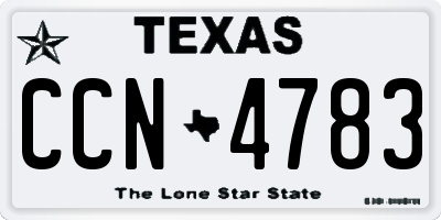 TX license plate CCN4783