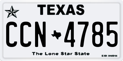 TX license plate CCN4785