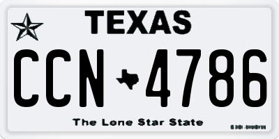 TX license plate CCN4786